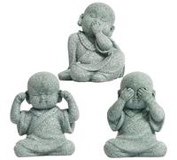 BUMBA Buddha Statue 3PCS CINETTO Delicato Monk Monk FIGURINA Resin Resin REALISTICA BUMBA Buddha Mini Buddha per Il MICROLANDA di GARDENGE del MICROLANDA BUMBAGGIO BUMBA