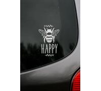 Bumble Bee - Adesivi per auto in vinile stile Transformers per paraurti e finestre, impermeabili, resistenti allo sbiadimento, accessori per auto per camion, SUV, auto Bee Happy 1 Bumble Bee (190 mm)