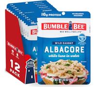 BUMBLE BEE Sacchetto di tonno albacore di alta qualità in acqua, tonno, alimenti ad alto contenuto proteico, cheto e snack, senza glutine, sacchetti da 70,9 g (confezione da 12)