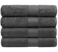 Bumble Towels Bliss Luxury asciugamani da bagno in cotone pettinato, 86 x 142 cm, telo da bagno extra large, 650 g/m², morbidi e assorbenti (confezione da 4, grigio scuro)