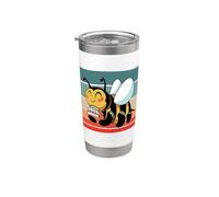 Bumblebee Books Reading Cute Learning Joy Nature Charm Bee Bicchiere termico in acciaio inox doppia parete