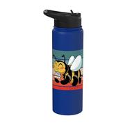 Bumblebee Books Reading Cute Learning Joy Nature Charm Bee Stainless Steel Insulated Water Bottle
