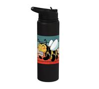 Bumblebee Books Reading Cute Learning Joy Nature Charm Bee Stainless Steel Insulated Water Bottle