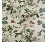 Botanico Carta da Parati Crema Multi 95502 Bumblebee Trail Farfalla Fiori Foglie