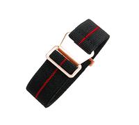 Bumdenuu 18/20/22mm Degli di Stile Militare Elastico In Nylon Intrecciato Cinturino Nato Traspirante Pelle Amichevole Cinturino di Vigilanza con Strumenti di Installazione, Nero+rosso-oro rosa, 22mm
