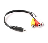 Bumdenuu 2.5mm Mini AV a 3RCA M/F Cable Audio-Video adattatore Presa Stereo