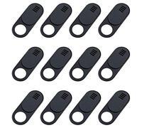 Bumdenuu Copertura per Webcam, Confezione da 12 diapositive per copertura webcam con design ultra sottile per computer portatile, PC, computer, , Pro - nero