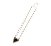 Bumdenuu Donne Punk Collane Geometrica Tripla Angolo Falso Marmo Pietra Ciondolo Collana Vintage Nero, lega, pietra di marmo finto