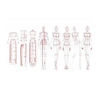 Bumdenuu Regole di Illustrazione di Moda Modelli di Schizzo Righello di Cucito Disegno di Modelli Umanoidi Misurazione di Abbigliamento, Combinazione