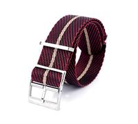 Bumdenuu Sostituzione del cinturino in nylon Nato da 20mm/22mm Twill Weave Absort per orologi meccanici, Rosso+cachi, 22mm