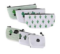 Bumdenuu Tela Studenti Borsa da Scuola Scatola di Matite Portafoglio Portafoglio Borsa Cosmetici Cactus Set 6 Pezzi