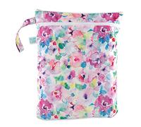 Bumkins Borsa impermeabile bagnata asciutta per bambini, viaggi, costume da bagno, pannolino di stoffa, parti della pompa, piscina, spiaggia, abbigliamento da palestra, articoli da toeletta, gancio al