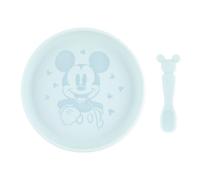 Bumkins Disney - Set di piatti e cucchiai per neonati e bambini, ciotola in silicone per bambini e bambini