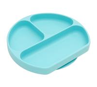 Bumkins GD-BLU Piatto con impugnatura in silicone, ventosa, piatto diviso, piatto per bebè, senza BPA, lavabile in lavastoviglie a microonde - azzurro - 200 g