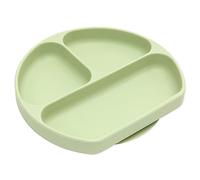 Bumkins Piatto con impugnatura in silicone, ventosa, piatto diviso, piatto per bebè, senza BPA, lavabile in lavastoviglie a microonde - verde - 200 g