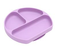 Bumkins Piatto con impugnatura in silicone, ventosa, piatto diviso, piatto per bebè, senza BPA, lavabile in lavastoviglie a microonde - lavenda - 200 g