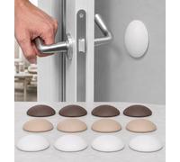 Bummsinchen - 12 fermaporta da parete, autoadesivi, realizzati in Germania, 40 mm, set di cuscinetti in gomma (bianco, marrone, beige) come protezione da parete per casa e mobili