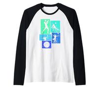 Bump Set Spike Repeat Pallavolo Magliette per Ragazze Donne Ragazzi Maglia con Maniche Raglan