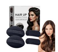 Bump Up Hair Clip, inserti per bump a base di capelli - Volume di spugna 4x Base INSERT,4 pacchetti invisibili intrecciati per panino per matrimoni Feste Acconciatura Lady