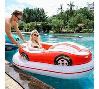 Bumper boat motorizzato, set galleggiante gonfiabile wireless con motore | Max. Capacità di carico 120 kg, pompa inclusa, movimento di guida e urto, rotazione a 360°, per feste in piscina estive(Red)