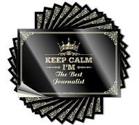 Bumper Guest in vinile resistente - Keep Calm I'm The Best Journalist Cover per amici (6 x 9 cm)