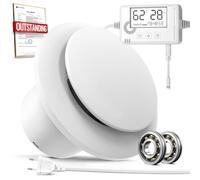 BUMSOU Aspiratore Bagno 100mm, Estrattore d'Aria con Sensore di Umidità, Sensore di Temperatura e Timer, Display Temperatura e Umidità in Tempo Reale Ventola Aspirazione Ventilatore Cucina Cantina