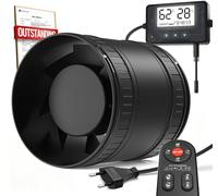 BUMSOU Estrattore Aria con Sensore di Umidità e Temperatura Timer Telecomando, Silenzioso Potente Ventola Aspirazione con Protezione da Surriscaldamento, Aspiratore Bagno Cucina Ventilatore a Condotto