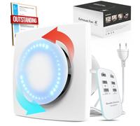 BUMSOU Estrattore d'aria 100 mm, Bidirezionale, 6 Velocità con Luci Indicative, Telecomando, Ventola Aspirazione con Funzione di Memoria, Silenzioso Potente Estrattore Aria, Aeratore Bagno Cucina