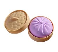 Bun Bao Squishy Toy with Steamer Box, Squeeze Dough Ball Soft Stress Relief Toy for Adults Kids, Squishys Decompression Dough Toys Birthday Holiday Gifts