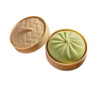 Bun Bao Squishy Toy with Steamer Box, Squeeze Dough Ball Soft Stress Relief Toy for Adults Kids, Squishys Decompression Dough Toys Birthday Holiday Gifts