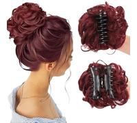 Bun Extension Clips, Wavy Claw Clip Messy Bun Hair Piece For Women, For Flat Updos Curly Hair Ponytail Bun Clip In Hair Extensions (#01)