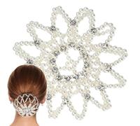 Bun Holder | Rete per con Perle e Strass | Accessorio per Capelli per Party Sport Lavoro Sistemazione Rapida | Esibizioni Danza Eventi Formali e Palcoscenico