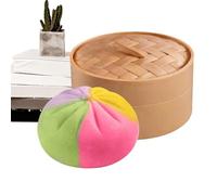 Bun Squeeze Toy - Bun Shape Fidget, Sensory Stress with Relieving Tension Effectively, Colorful Pinch Artifact, Fidget Accessories, Calming Tools for Kids Teens Adults Working Studying Home