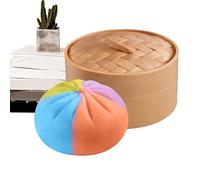 Bun Squeeze Toy - Bun Shape Fidget, Sensory Stress with Relieving Tension Effectively, Colorful Pinch Artifact, Fidget Accessories, Calming Tools for Kids Teens Adults Working Studying Home