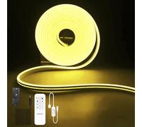 BUNACET Neon Strisica LED 8M 24V, Dimmerabile Impermeabile IP67 Nastri LED 3000K Bianco Caldo con Telecomando RF, Alimentatore, Luci LED Silicone per Casa Camera Cucina Decorazioni