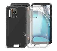 BUNAL Cover per Blackview BV5300 Plus (6.10") + (2 pezzi) Vetro Temperato, 2 Custodia per Antiurto Antigraffio Protettiva Case Ultra Sottile Silicone Custodie + Pellicola - Nero+Transparent