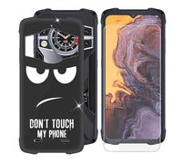 BUNAL Custodia per Cubot KingKong 9 (6.58") + Vetro Temperato, Cover Antiurto Antiscivolo Morbido Silicone Nero Case Bumper Protettiva per Cubot KingKong 9 - Non toccare