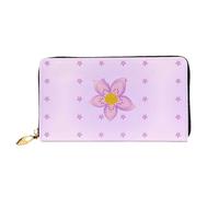 BUNAL Elegante portafoglio multifunzionale con cinque petali di fiori viola - Design minimalista 12 scomparti per carte di credito protezione pieghevole multistrato per le tue carte e gli oggetti
