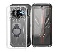 BUNALFaa Cover per Doogee S119 (6.72") + Vetro Temperato(2 pezzi), Custodia per Antiurto Antiscivolo Case Protettiva in Morbido Silicone con Staffa Retrattile - Transparent