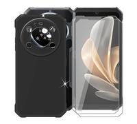 BUNALFaa Cover per Fossibot F109 5G (6.75") + (2 pezzi) Vetro Temperato, Custodia per Antiurto Antigraffio Protettiva Case Ultra Sottile Silicone Custodie + Pellicola - Nero