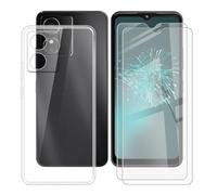 BUNALFaa Cover per HMD Arc 4G (6.52") + Vetro Temperato Pellicola (2 pezzi), Custodia per Telefono Antiurto Antiscivolo Case Protettiva in Morbido Silicone - Transparent
