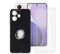 BUNALFaa Cover per Oppo Reno14 F Star Wars (6.57") + (2 pezzi) Vetro Temperato, Custodia Protettiva Case Ultra Sottile Black Silicone con Anello Supporto per Telefono Regolabile a 360°