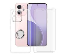 BUNALFaa Cover per Oppo Reno14 F Star Wars (6.57") + Vetro Temperato 9H Durezza (2 pezzi), Custodia Antiscivolo Case Protettiva in Morbido Clear Silicone con Anello Supporto per Telefono