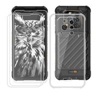 BUNALFaa Cover per Ulefone RugOne Xever 7 (6.67") + Vetro Temperato (3 pezzi), Custodia Telefono Antiurto Antiscivolo Case Protettiva in Morbido Silicone - Transparent