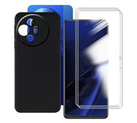 BUNALFaa Custodia per alcatel V3 Ultra (6.80") Cover Black morbido silicone TPU skin bumper case pelle + 3 Pack HD di Vetro Temperato Pellicola Film Protettivo schermo