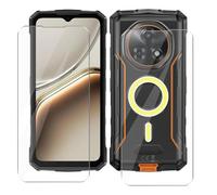 BUNALFaa Custodia per Doogee Fire7 Pro (6.56") Vetro Temperato Film Protettivo（2 pezzi）, 9H Durezza Ultra Resistente Antigraffio Antimpronta Film Protettivo Pellicola Vetro