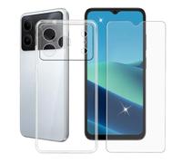 BUNALFaa Custodia per Doogee Note 56X Lite + Vetro temperato | Film Protettivo Antigraffio - Antiurto-morbido Cover silicone TPU Bumper - Chiaro per Doogee Note 56X Lite 6.56" -Clear