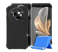 BUNALFaa Custodia per Fossibot F109 Pro 5G (6.75") + Vetro Temperato, Cover Antiurto Antiscivolo Morbido Silicone Nero Case Bumper Protettiva con Supporto per Cellulare - Nero