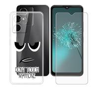BUNALFaa Custodia per HMD Arc 4G (6.52") + con Vetro Temperato Protezioni schermo, Case Antiurto Antiscivolo Morbido Cover Transparent Silicone Bumper Protettiva -Non disturbarmi
