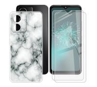 BUNALFaa Custodia per HMD Arc 4G (6.52") + Vetro Temperato Film Protettivo (2 pezzi), Cover per Antiurto Antiscivolo Case Protettiva in Silicone TPU per -modello di pietra